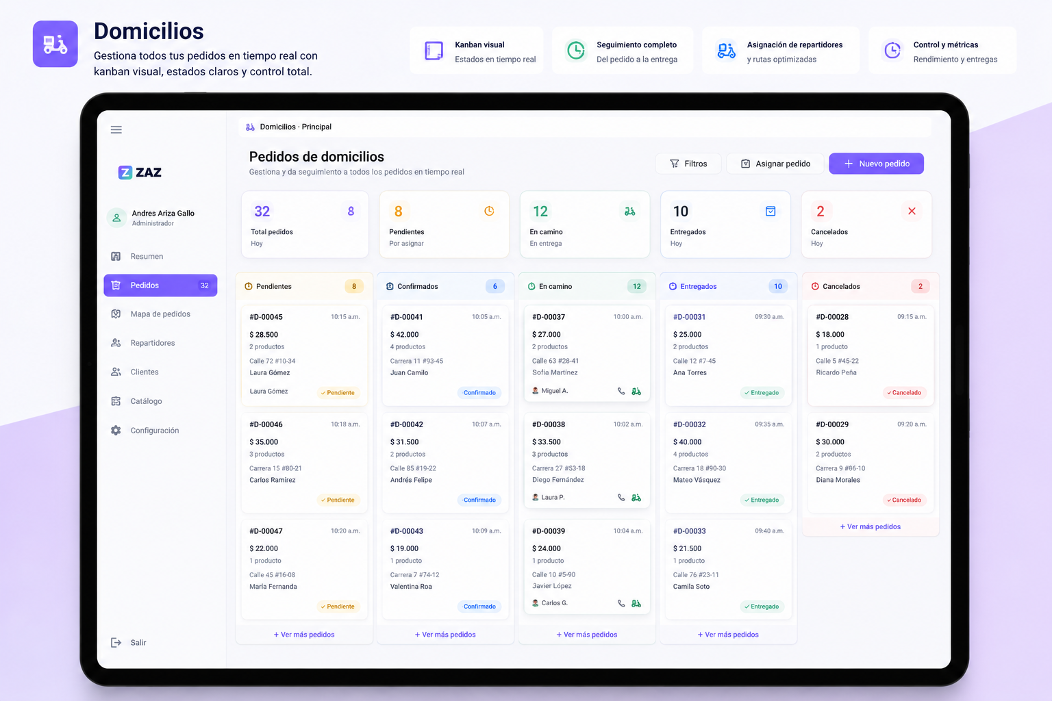 Delivery — Pedidos en curso